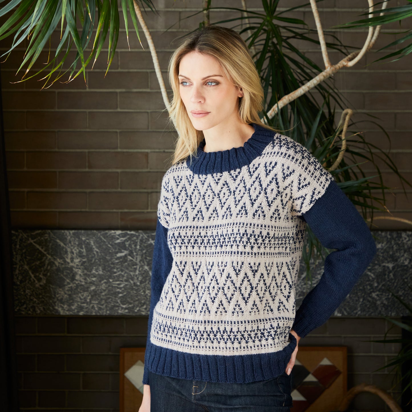 West Yorkshire Spinners Pattern - Eva Pip Stitch Jumper