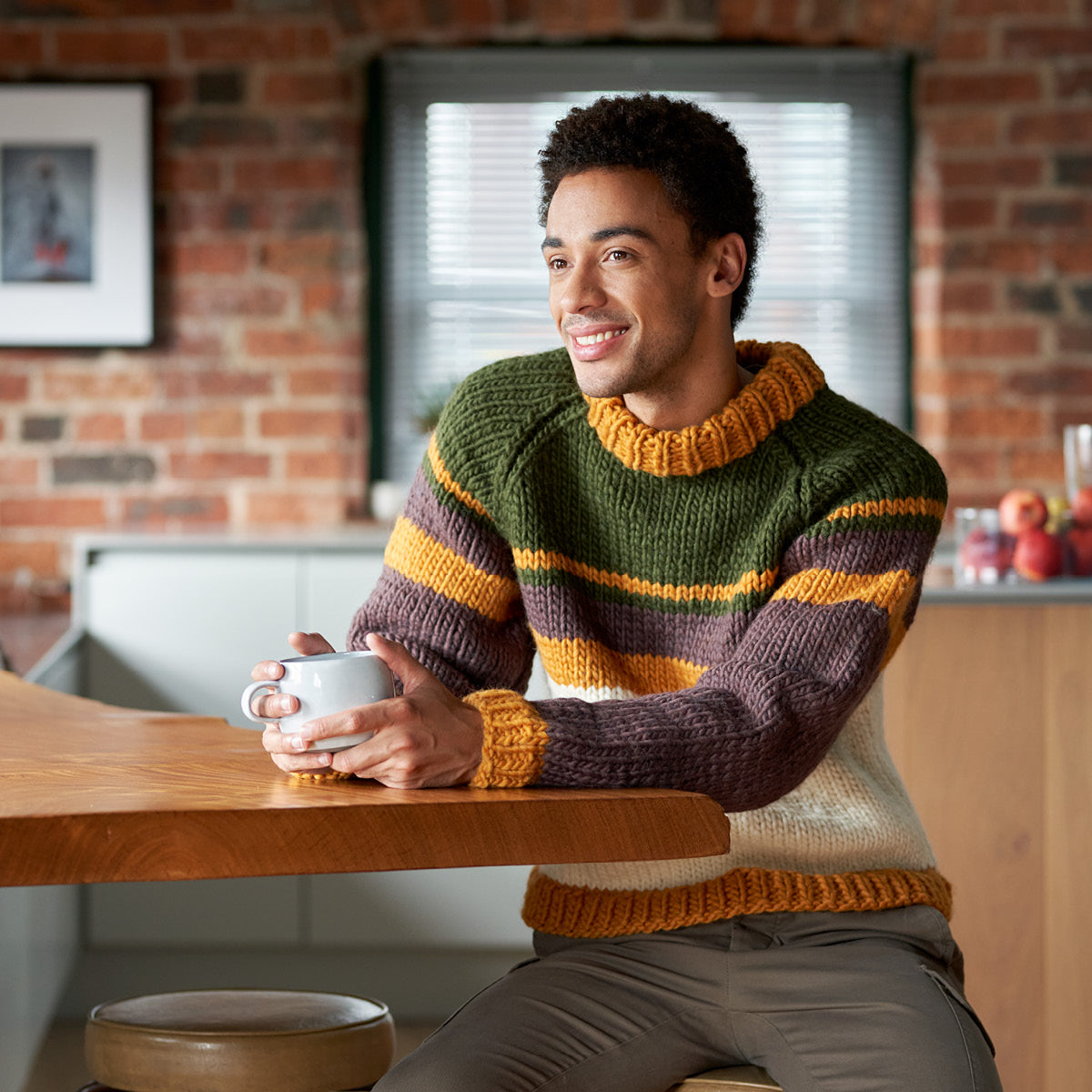 West Yorkshire Spinners Pattern - Adna Striped Raglan Jumper