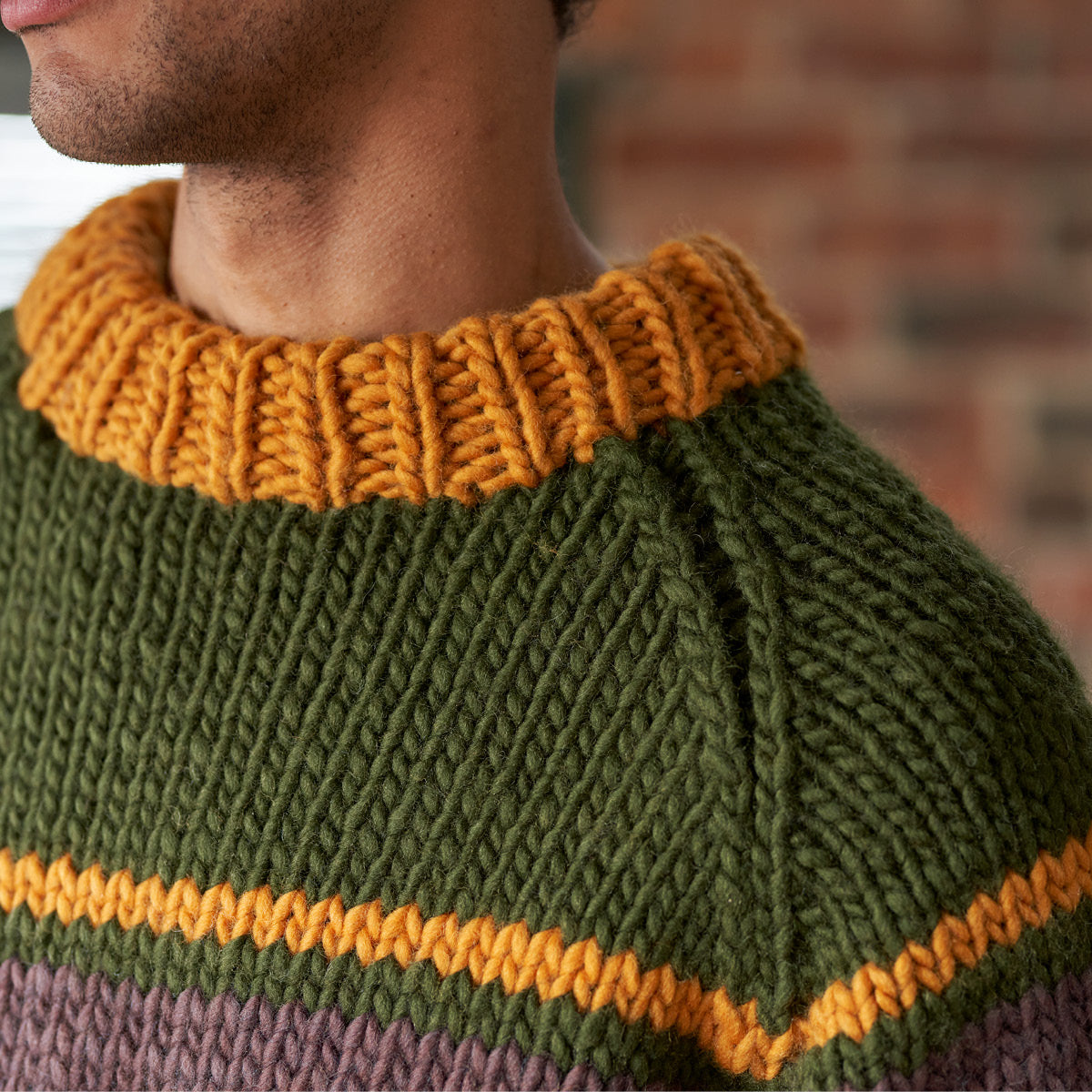 West Yorkshire Spinners Pattern - Adna Striped Raglan Jumper