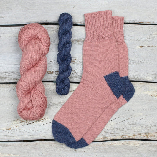 One Sock Essential knitting kit from The Fibre Co. - Featuring the sock pattern from Kate Atherley and our eco-friendly fingering weight sock yarn Amble.