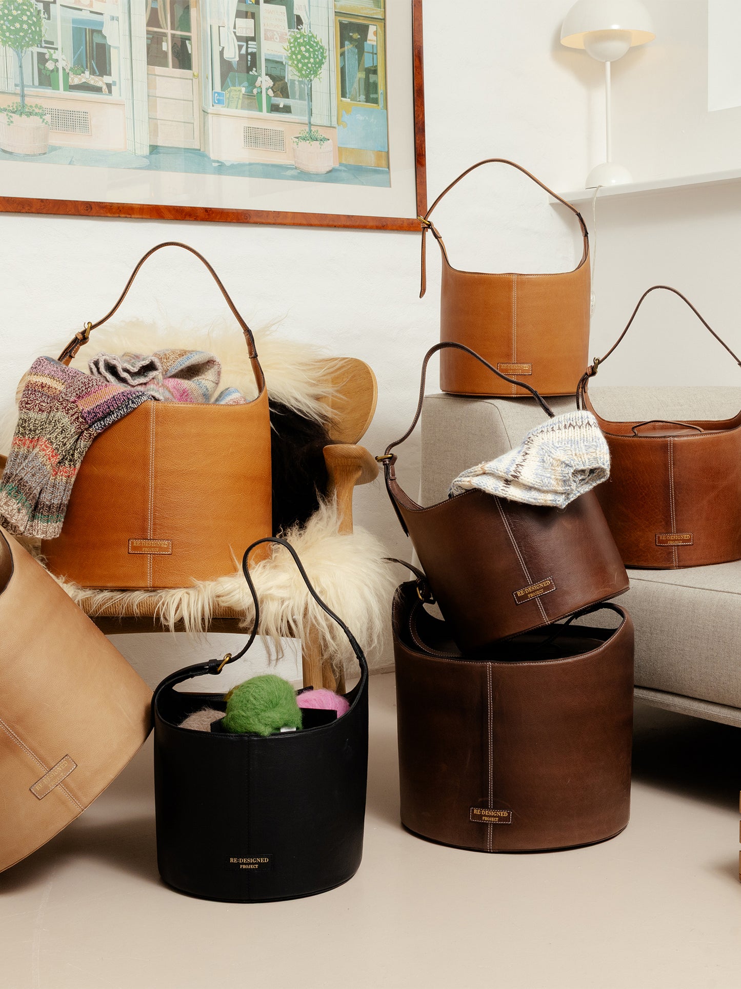RE:DESIGNED Project 27 - Large Leather Bucket Bag