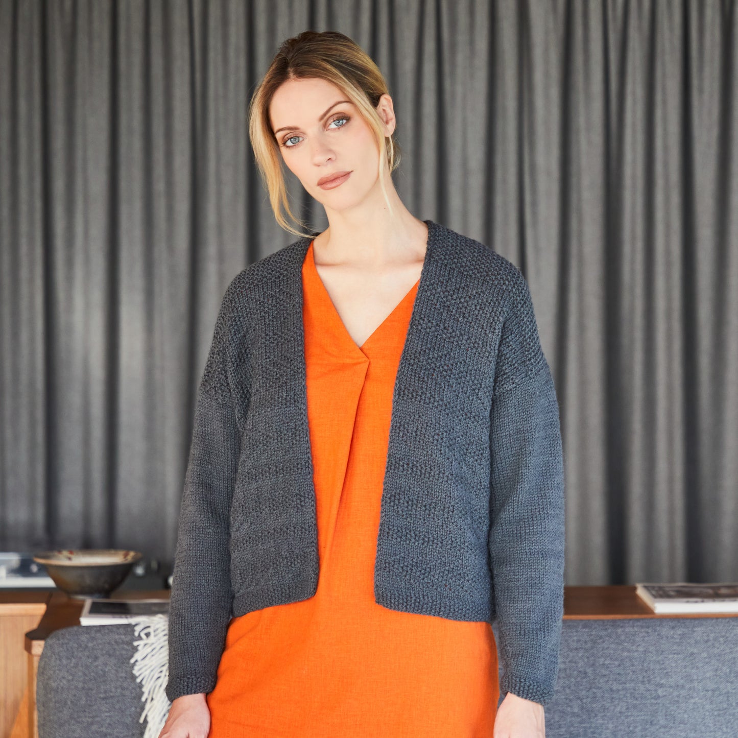 West Yorkshire Spinners Pattern - Anni Textured Thrown-On Cardigan