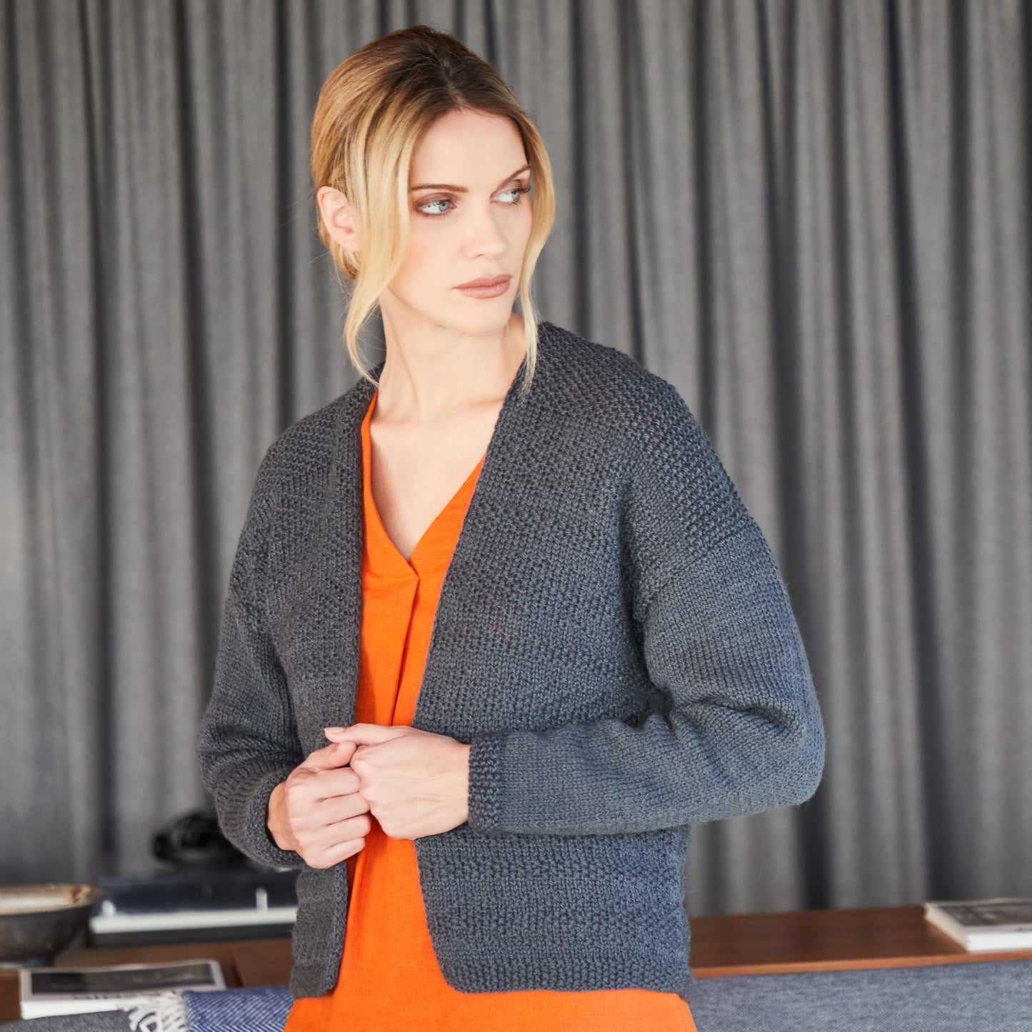 West Yorkshire Spinners Pattern - Anni Textured Thrown-On Cardigan