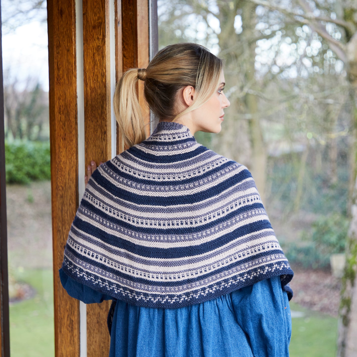 West Yorkshire Spinners Pattern - Grete Garter & Pip Stitch Shawl