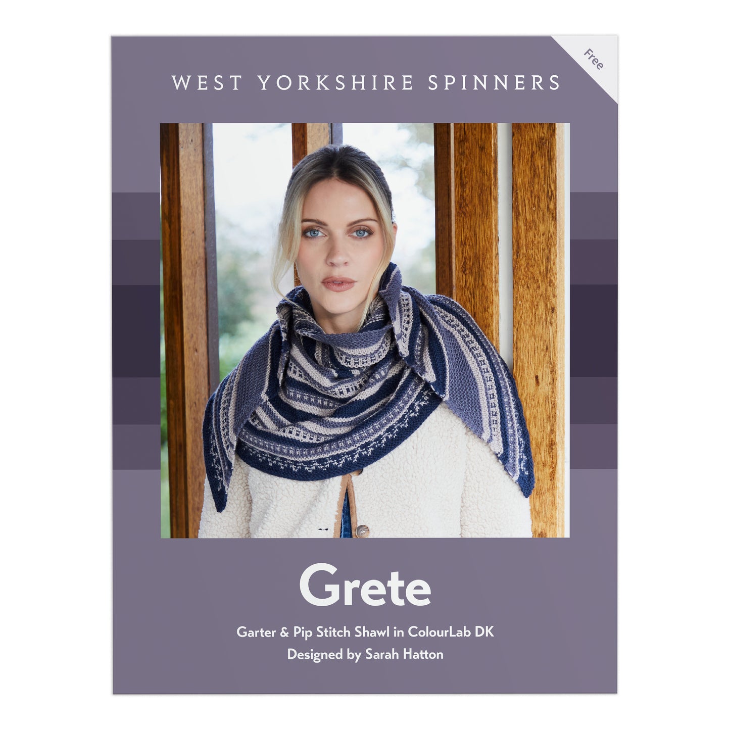 West Yorkshire Spinners Pattern - Grete Garter & Pip Stitch Shawl