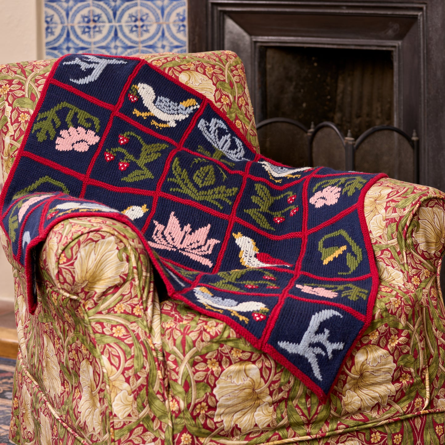 West Yorkshire Spinners Pattern - Strawberry Thief Blanket