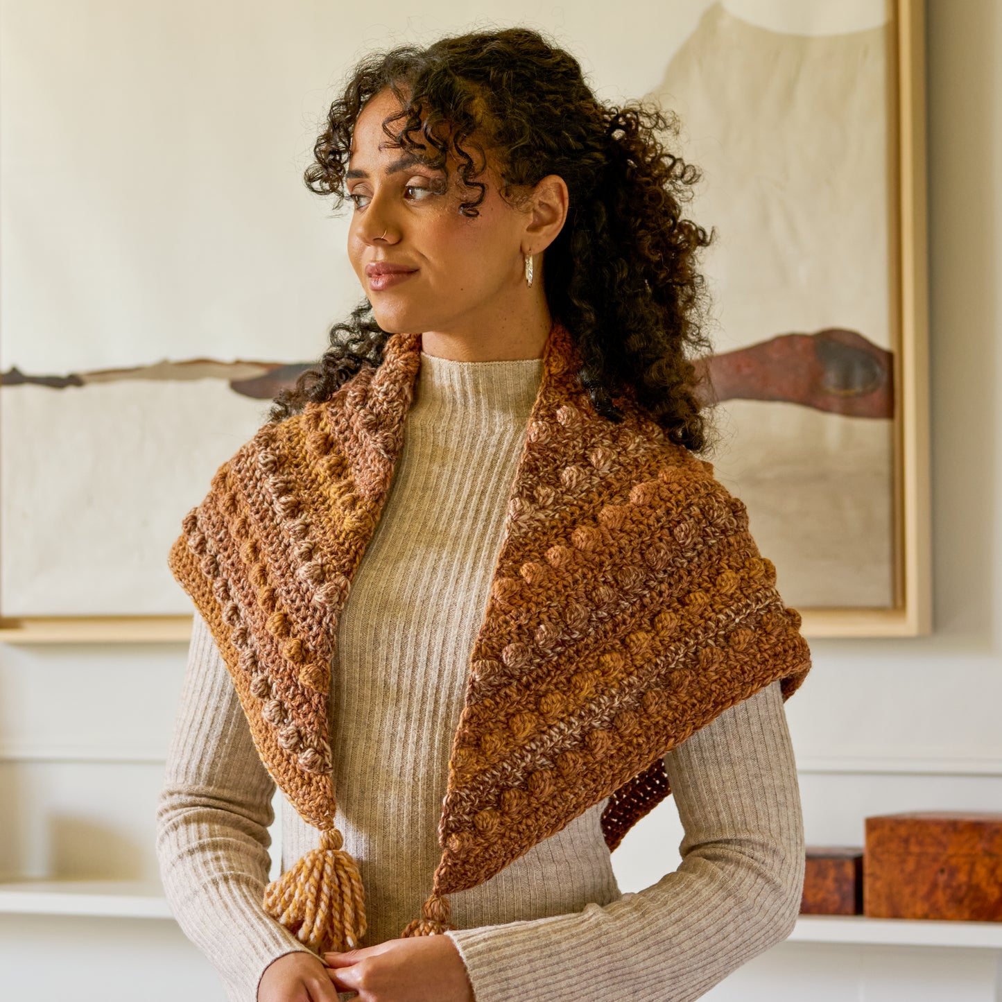 West Yorkshire Spinners Pattern - Cielo Crochet Bobble Shawl