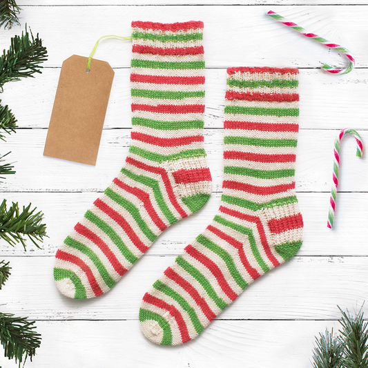 West Yorkshire Spinners Pattern - Candy Cane Socks