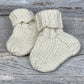 Baby socks knitted in The Fibre Co. eco-friendly sock yarn Amble.