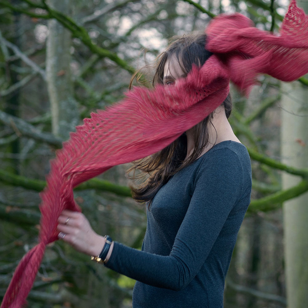 Elongated Triangular Lace Shawl